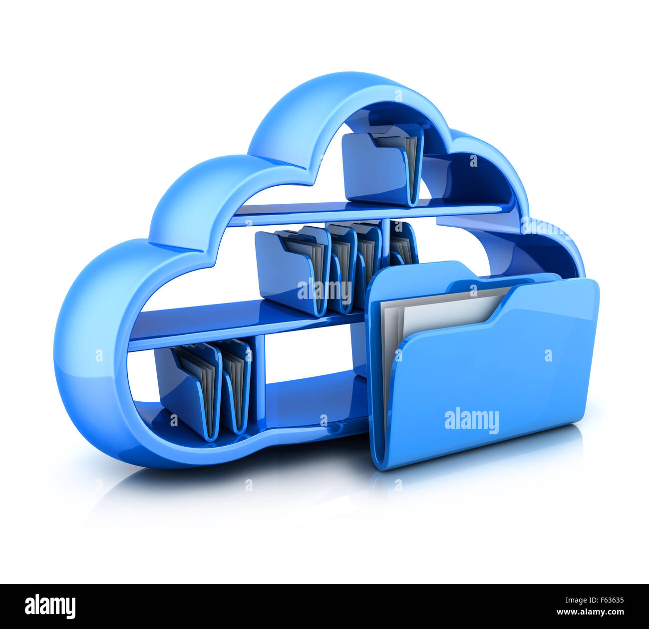 Abstrakte Cloud-Speicher (durchgeführt in 3d) Stockfoto