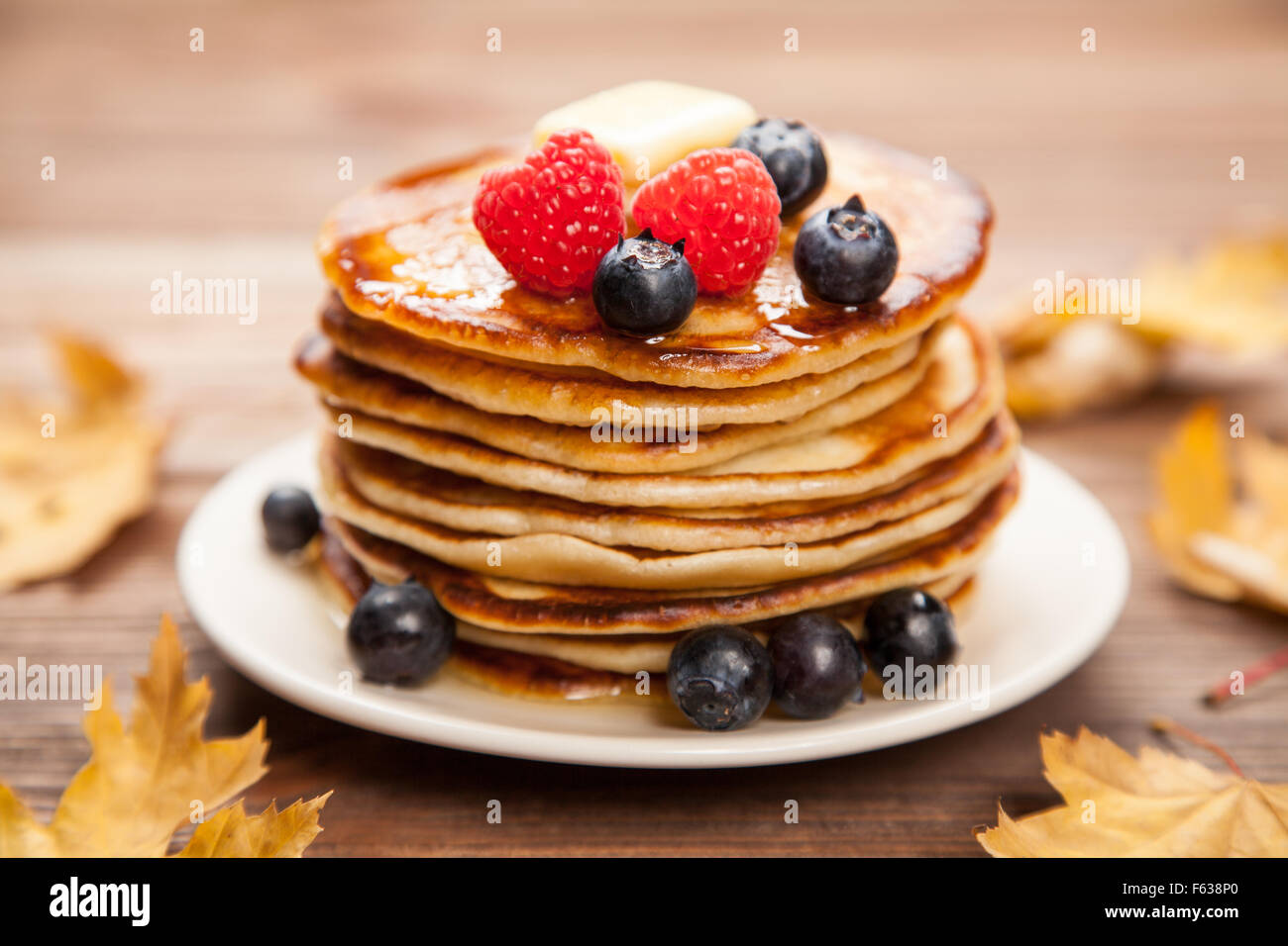 Hochflor leckere Pfannkuchen Stockfoto