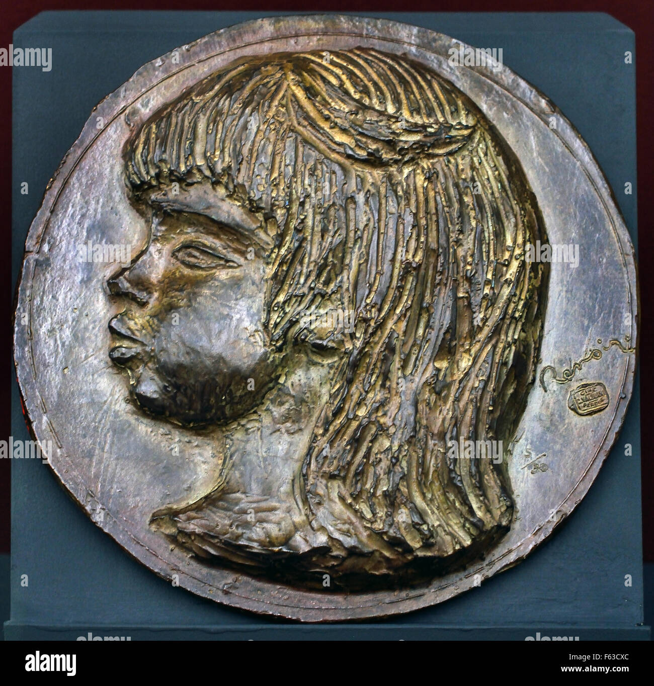 C. Valsuani Coco 1907 Médaillon de Bronze - C. Coco Valsuani 1907 Bronze Medaille Pierre Auguste Renoir 1841-1919 Französisch impressionistischen Frankreich Stockfoto
