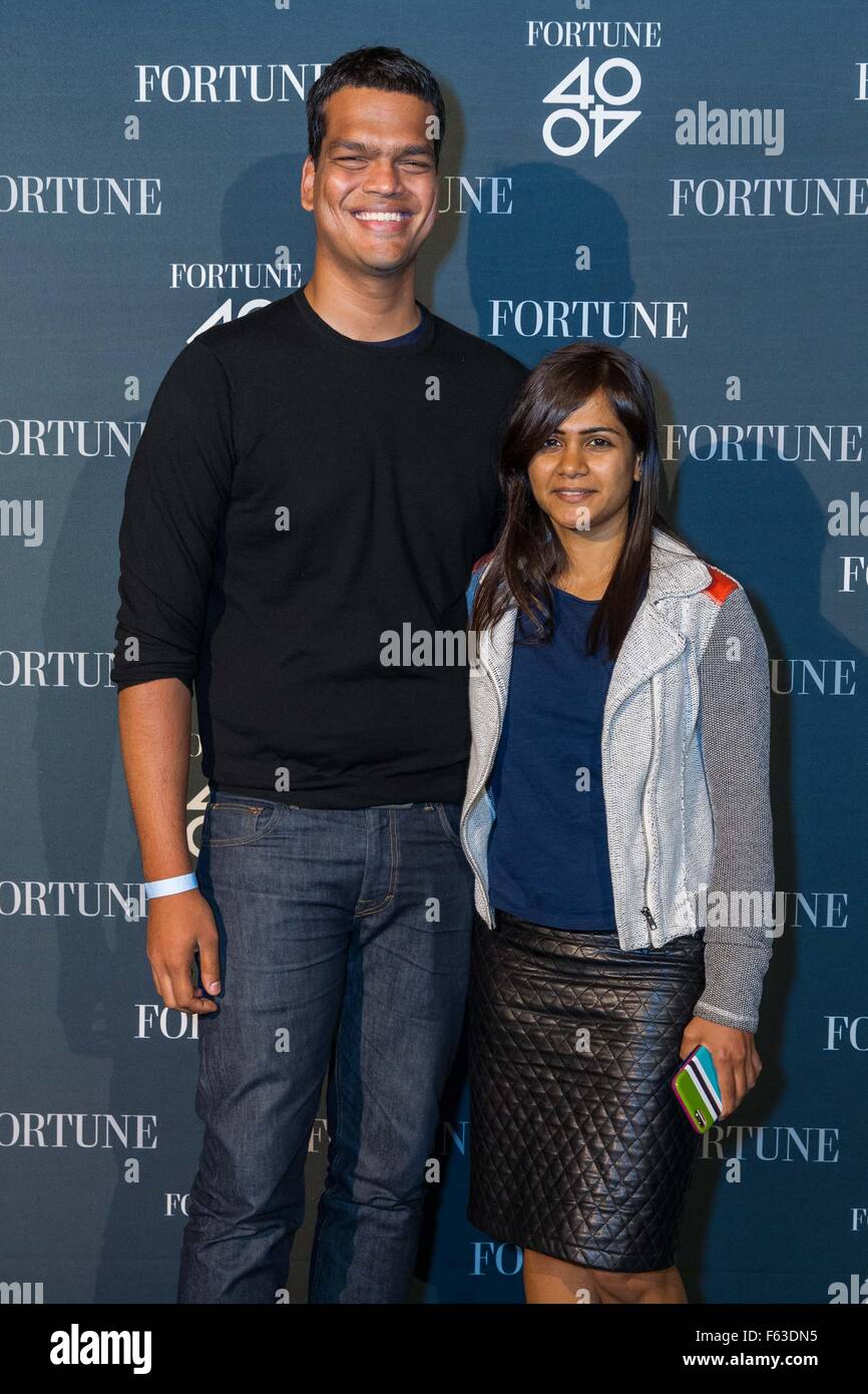 Fortune beherbergt 40 Under 40 Party im GitHub Hauptsitz San Francisco mit: Sriram Krishnan, Aarthi Ramamurthy wo: San Francisco, Kalifornien, USA bei: 8. Oktober 2015 Stockfoto
