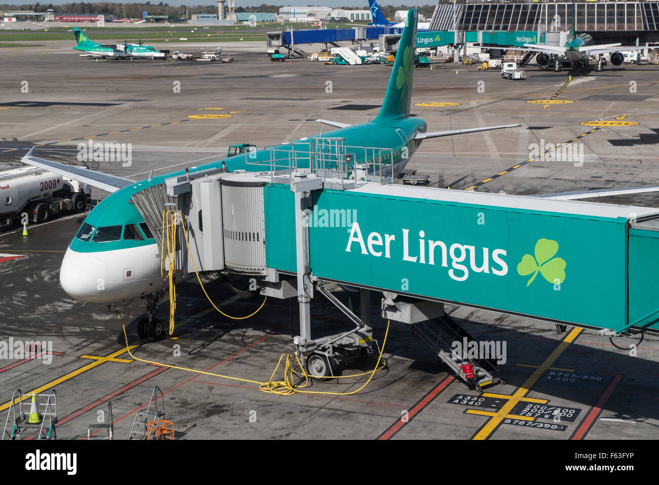 Aer Lingus Airbus A320-214 mit Registrierung EI-Höhle am Flughafen Dublin Stockfoto