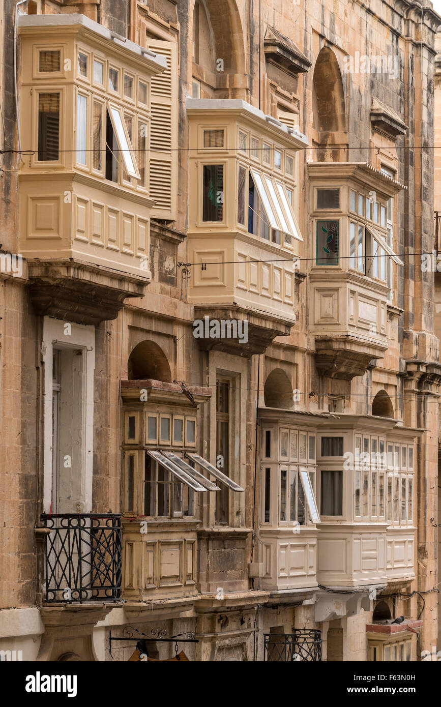 Der berühmte Balkon von Valletta auf Malta. Stockfoto