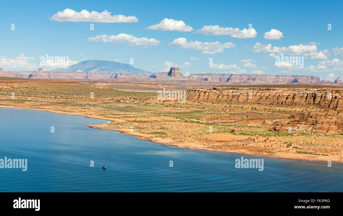 Panoramaaufnahme des Lake Powell in Arizona, USA. Stockfoto