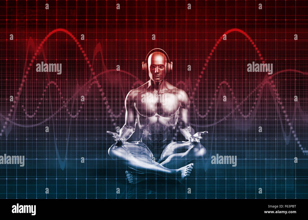 Musikerlebnis mit Sound Equalizer Beats und Rhythmus Stockfoto