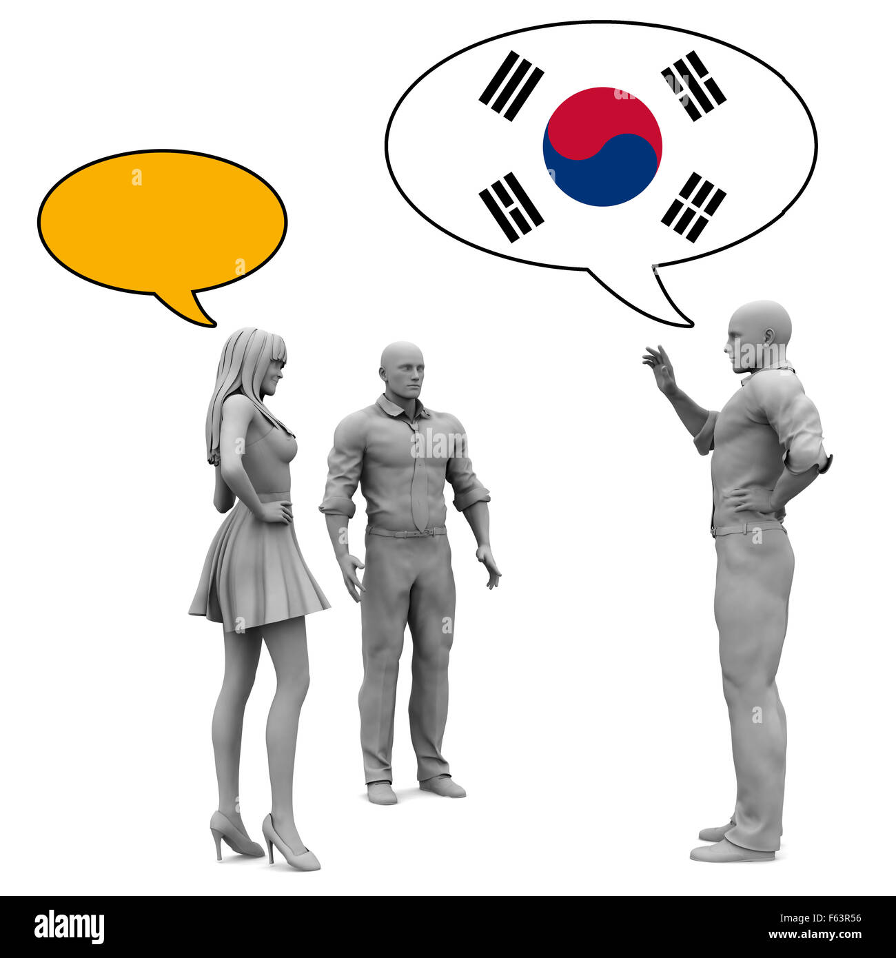 Lernen Sie koreanische Kultur und Sprache zu kommunizieren Stockfoto
