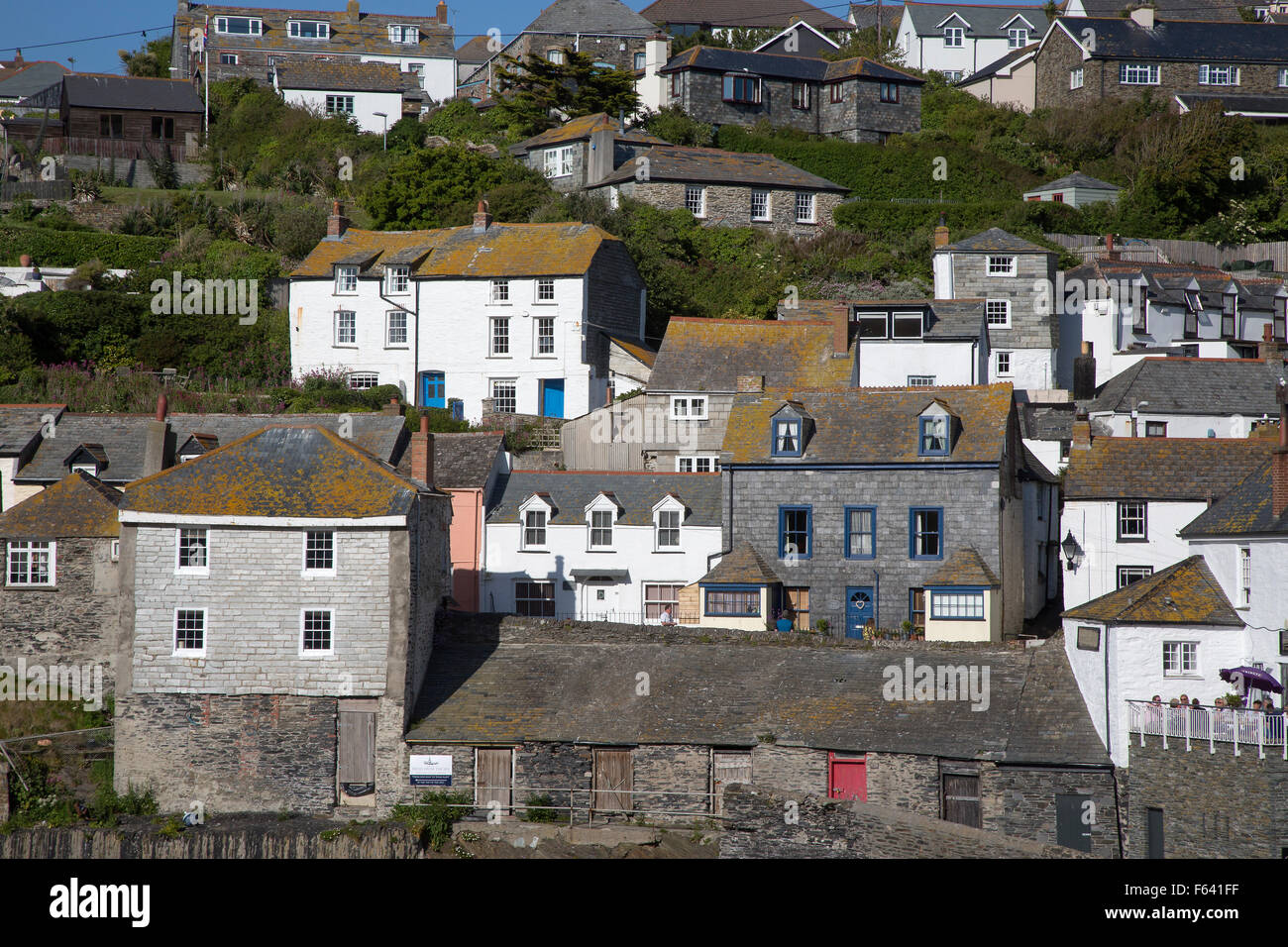 Hafen Issac Angeln und Urlaub Dorf an der Nordküste von Cornwall. Standort für Doc Martin TV-Serie Stockfoto
