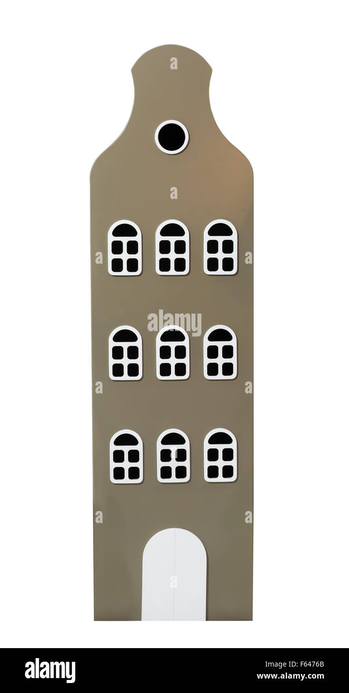 Hochhaus mit runden Ecken über weiß Stockfoto