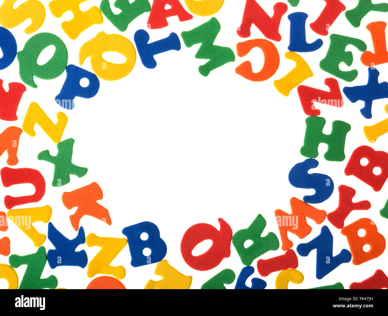 Abstrakten bunten Buchstaben. Isolierten Raum Stockfoto