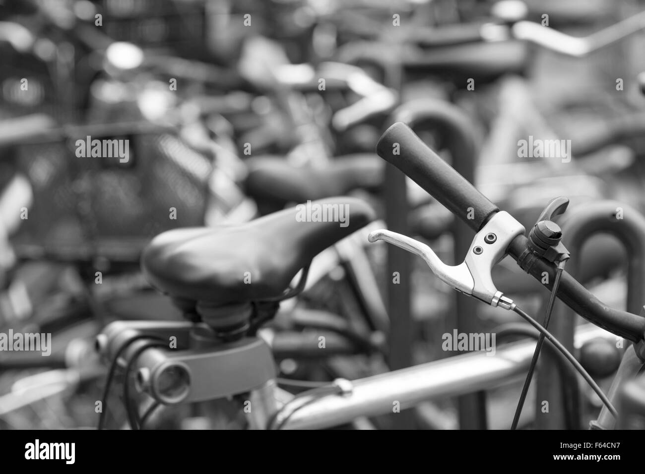 Detail der Fahrrad auf einem Parkplatz Stockfoto