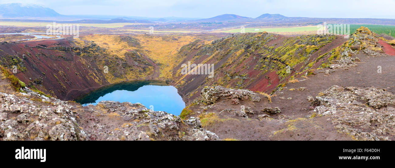 Kerid Vulkan auf der "Golden Circle" in Island. Stockfoto