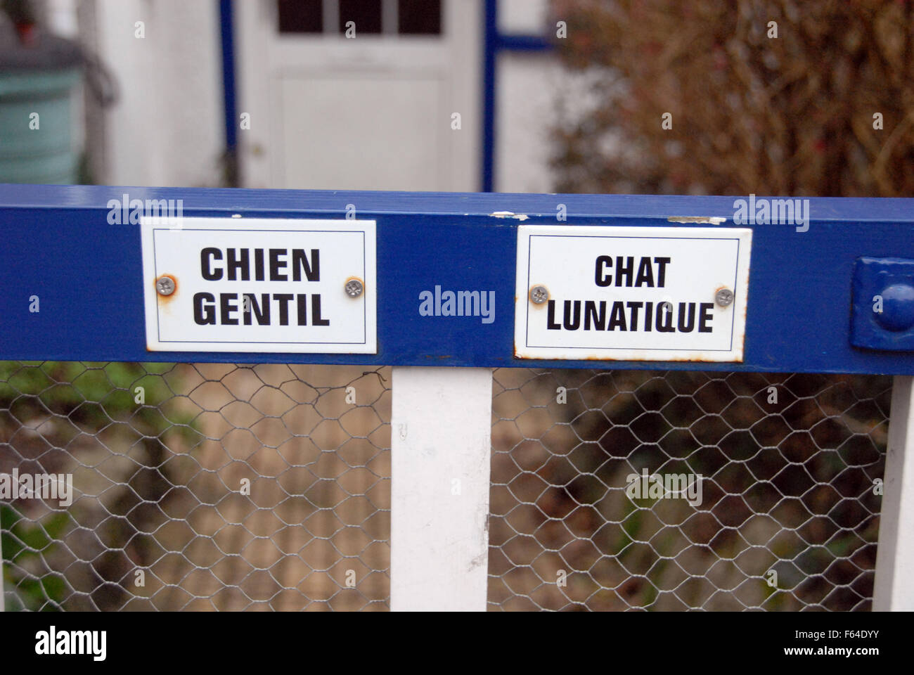 Schild an einem Haus Tor, Falmouth, Cornwall Stockfoto