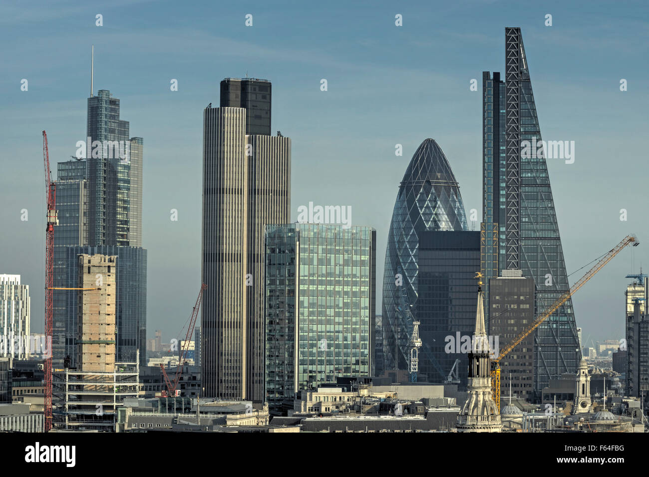 der Londoner Hochhäuser.  Wolkenkratzer in London. Stockfoto