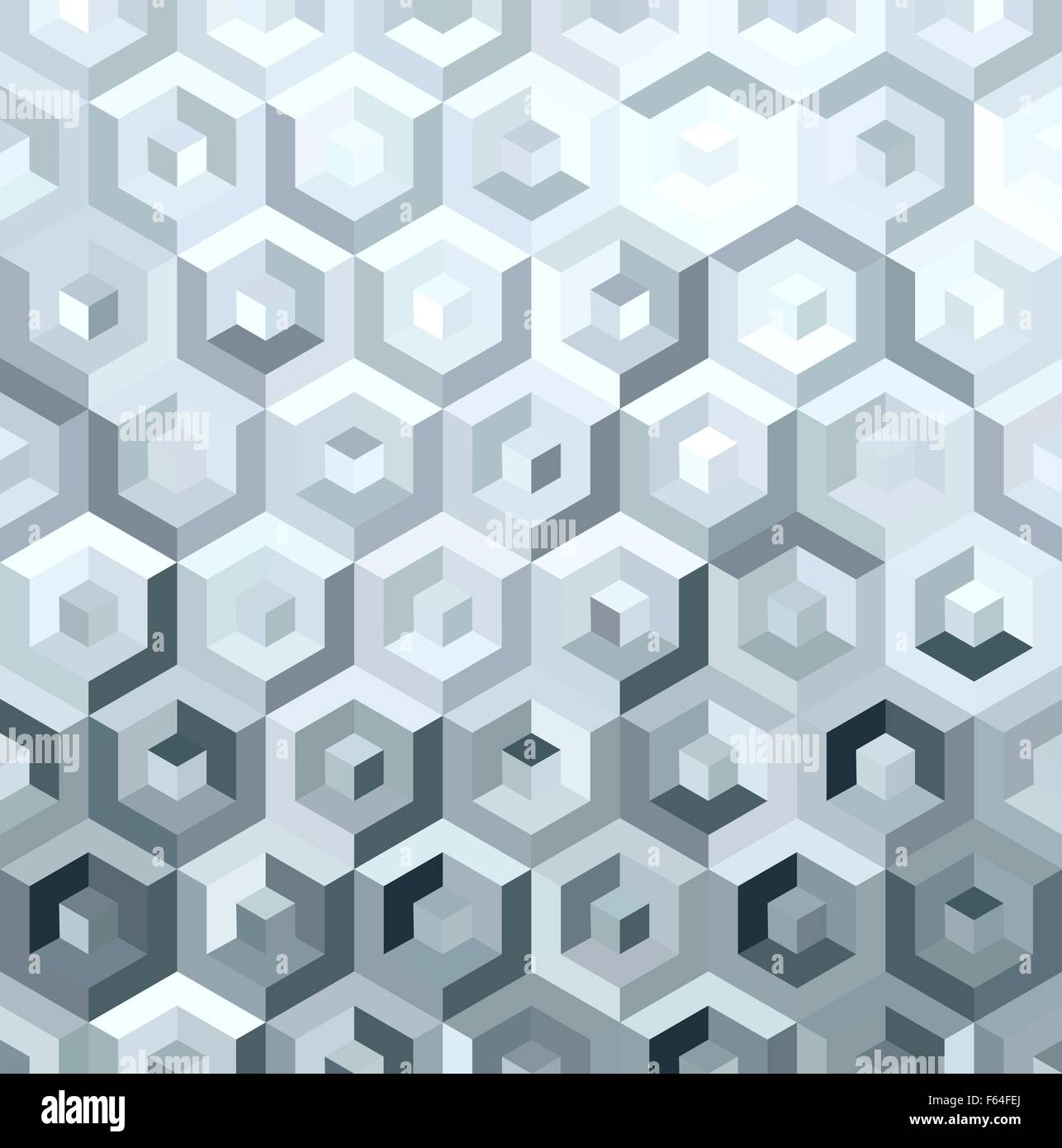 Metall Silber isometrischen 3d cube Form Musterdesign in low-Poly-Stil. Ideal für Web-Hintergrund, Print oder Grußkarte. Stock Vektor