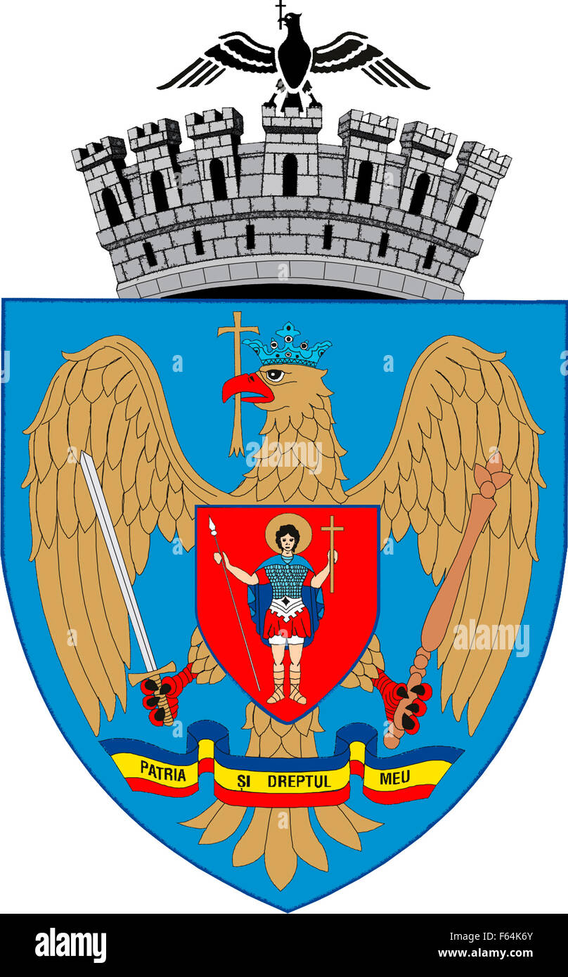 Wappen der rumänischen Hauptstadt Bukarest. Stockfoto