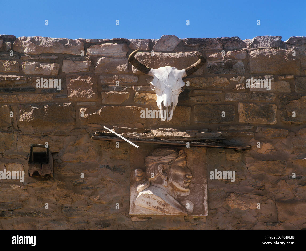 USA, Arizona, dekoriert Steinmauer Stockfoto