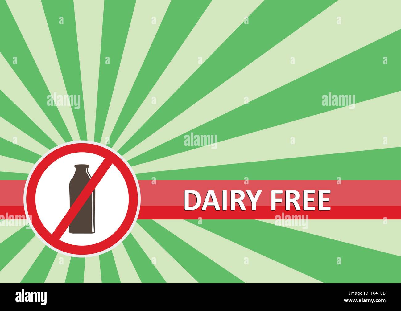 Molkerei kostenlos Banner für Lebensmittel-Allergie-Konzept Stock Vektor