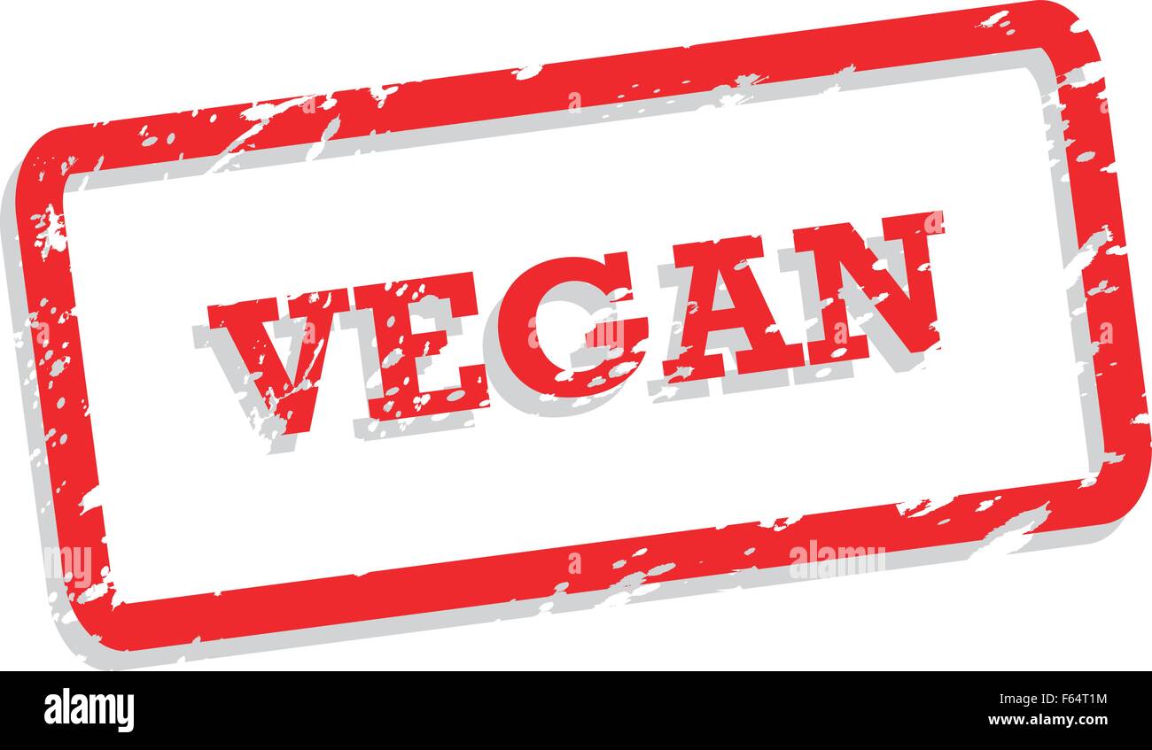 Roter Stempel Vektor für Vegan-freundlichen Food-Konzept Stock Vektor