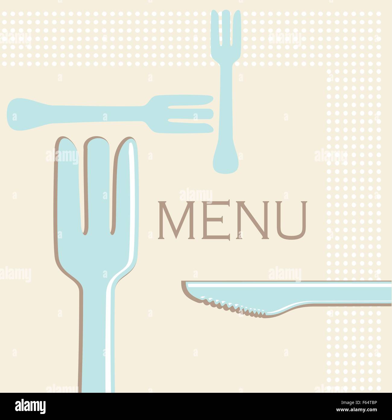 Einfache Menü oder Café Darstellung von Messern und Gabeln im retro-Stil Stock Vektor