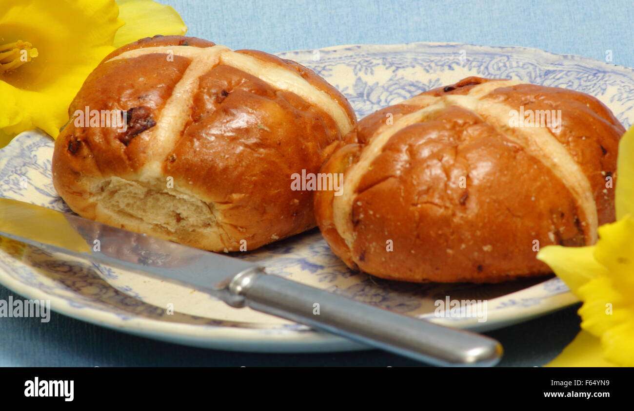 Ostern Hot Cross Buns, England UK Stockfoto