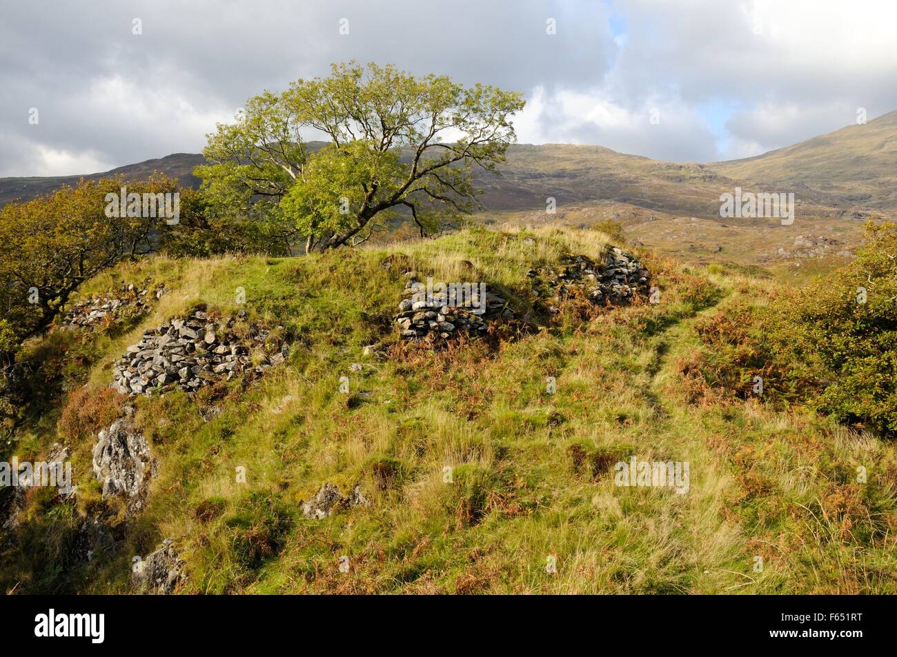 DINAS Emrys prähistorischen Hügel Fort Beddgelert Snowdonia Natioal Park Gwynedd Wales Cymru UK GB Stockfoto