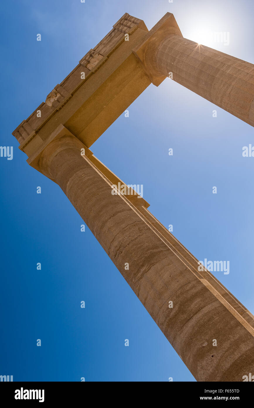 Akropolis von Lindos Stockfoto