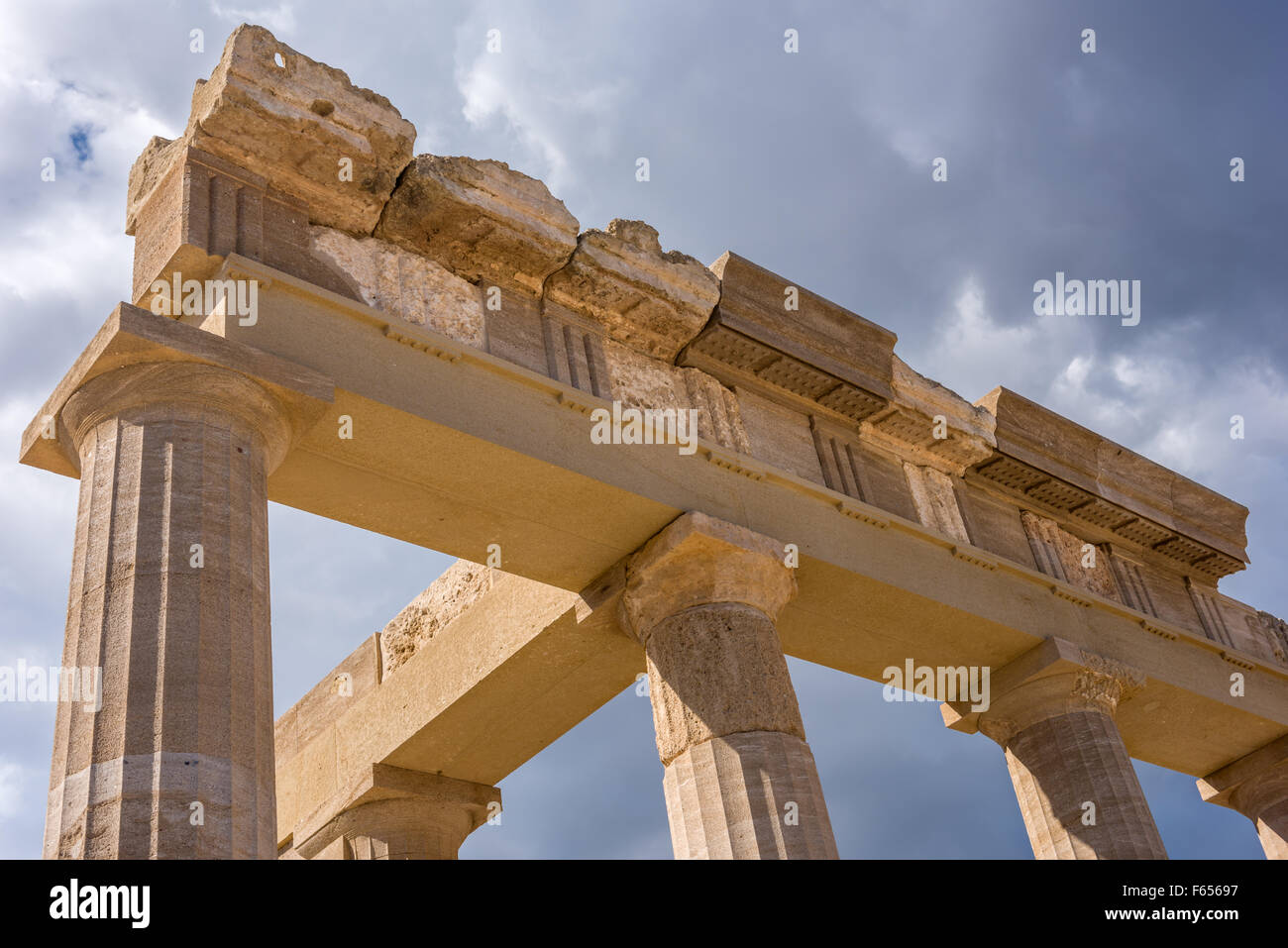 Akropolis von Lindos Stockfoto