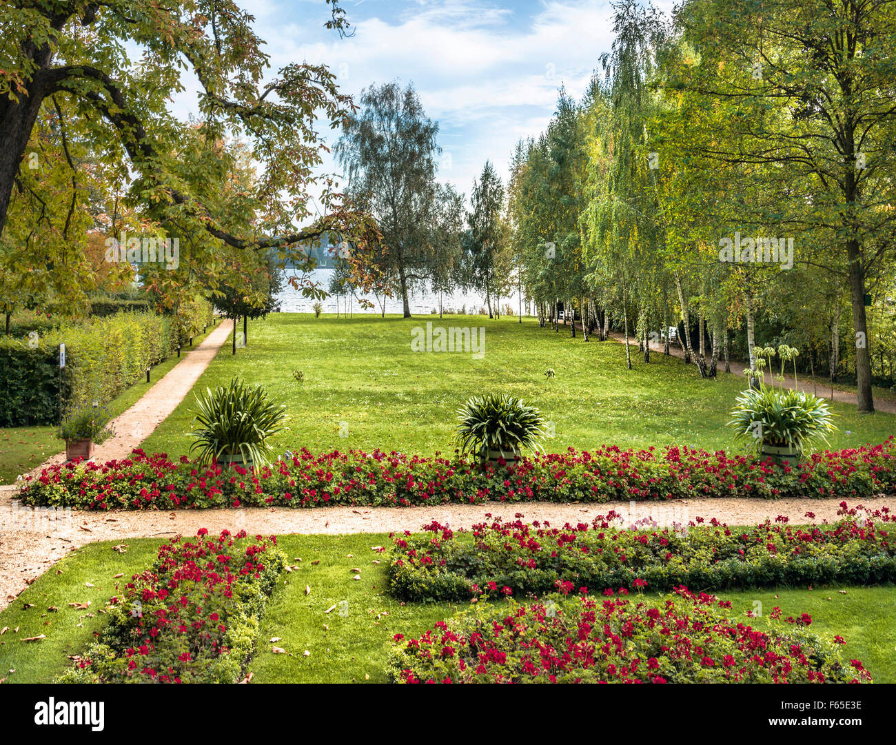 Blick auf Garten bei Liebermann Villa, Wannsee, Berlin, Germany Stockfoto