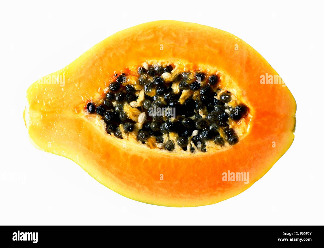 Papaya halbieren Stockfoto