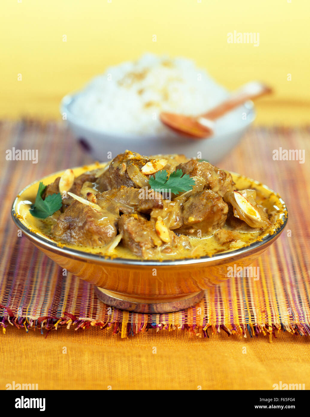Lammfleisch und Joghurt curry Stockfoto