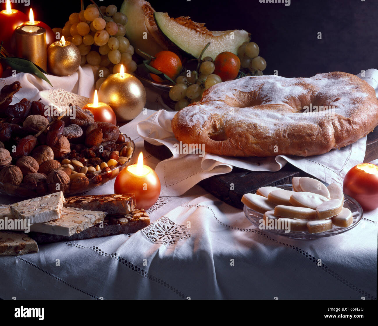 13 Weihnachten desserts Stockfoto