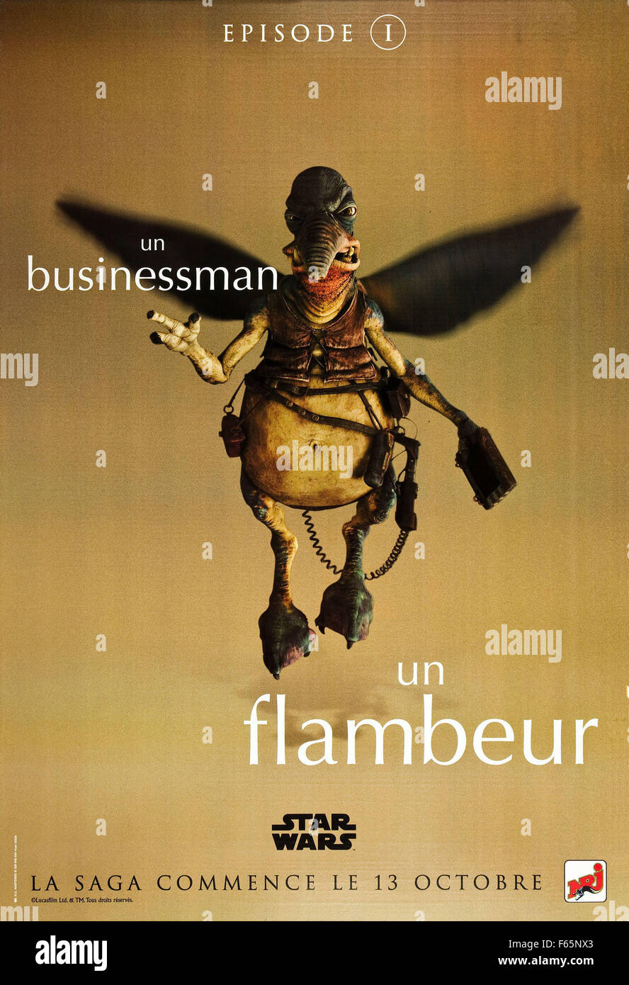 Star Wars: Episode I - The Phantom Menace Year: 1999 USA Regie: George Lucas Andy Secombe Movie Poster (Fr) Stockfoto