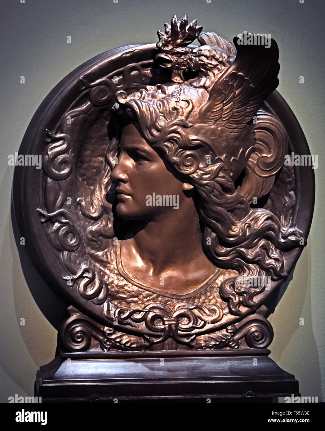 Gallia 1873 (Haut-Relief de bronze 0 Soldi Emile 1846-1906 Frankreich Französisch Stockfoto