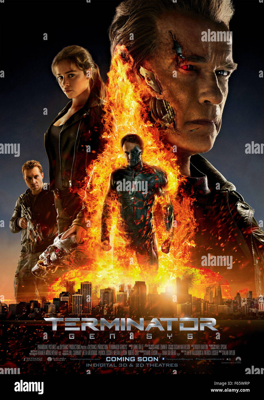 Terminator Genisys Jahr: 2015 USA Regie: Alan Taylor Arnold Schwarzenegger, Emilia Clarke Filmplakat (USA) Stockfoto