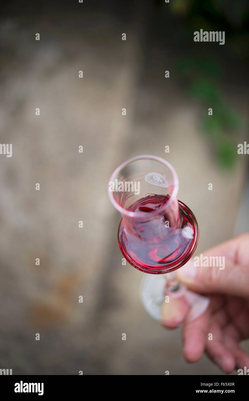 Schnaps in einem Glas Stockfoto