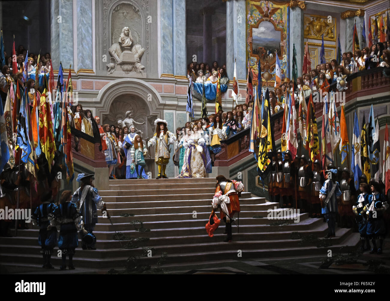 Réception du Grand Condé par Louis XIV (Versailles, -Erhalt der großen Condé von Louis XIV (Versailles, 1674) 1878 Gérôme, Jean Léon 1824 - 1904 Frankreich Französisch Stockfoto