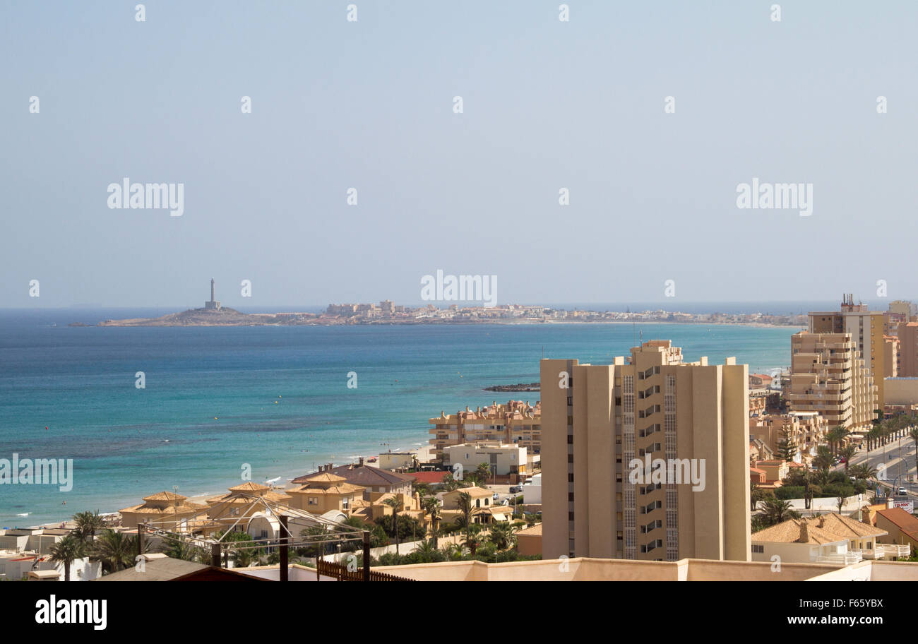 Blick auf la Manga del Mar Menor, Murcia, Spanien. Stockfoto