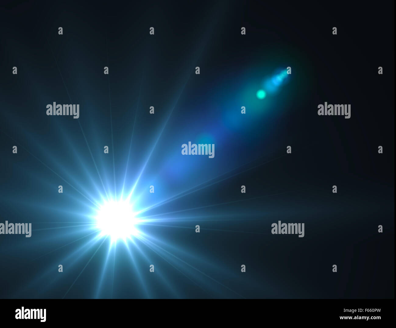 Lichtstrahl der Sonne Licht aus dem Weltraum Stockfoto