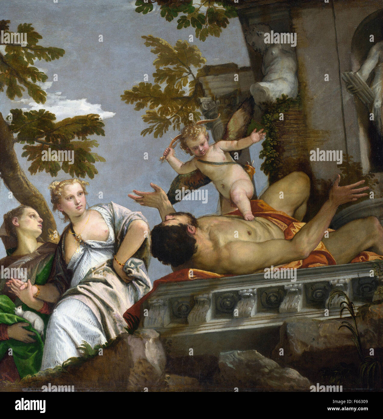 Paolo Veronese - vier Allegorien der Liebe – Hohn Stockfoto