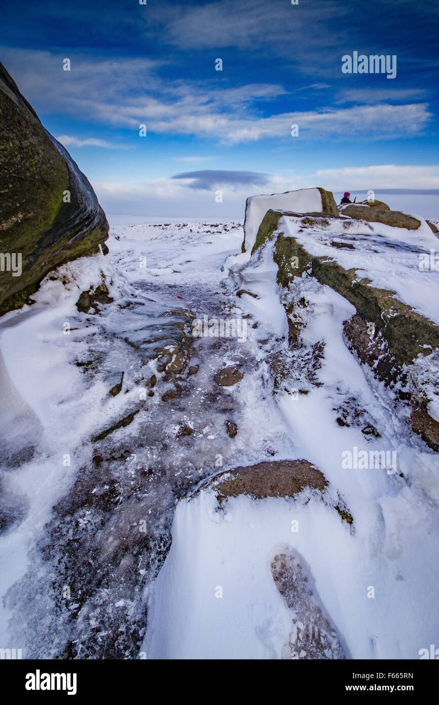 Derbyshire Peak District im Schnee Stockfoto