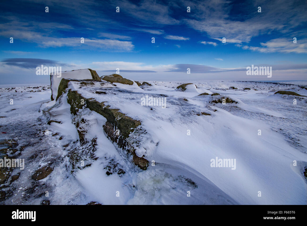 Derbyshire Peak District im Schnee Stockfoto