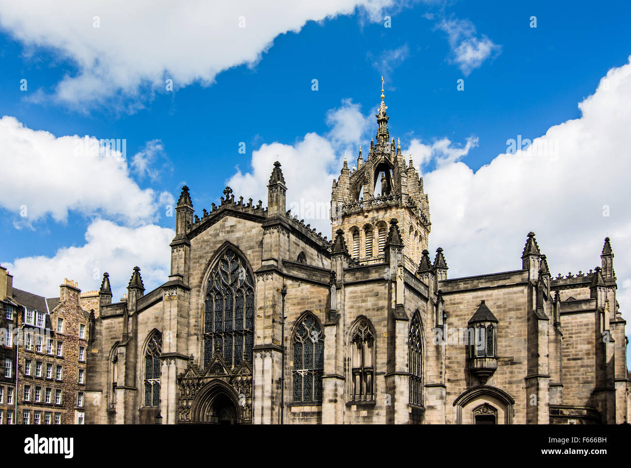 St Giles' Cathedral, richtiger bezeichnet die High Kirk of Edinburgh, ist der wichtigste Ort der Anbetung der Kirche Scotlan Stockfoto