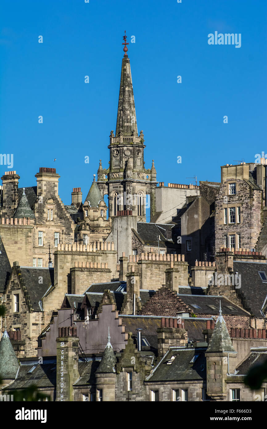 Die Tron Kirk ist eine ehemalige wichtigsten Pfarrkirche in Edinburgh, Schottland. Es ist eine bekannte Sehenswürdigkeit auf der Royal Mile. Es war Stockfoto