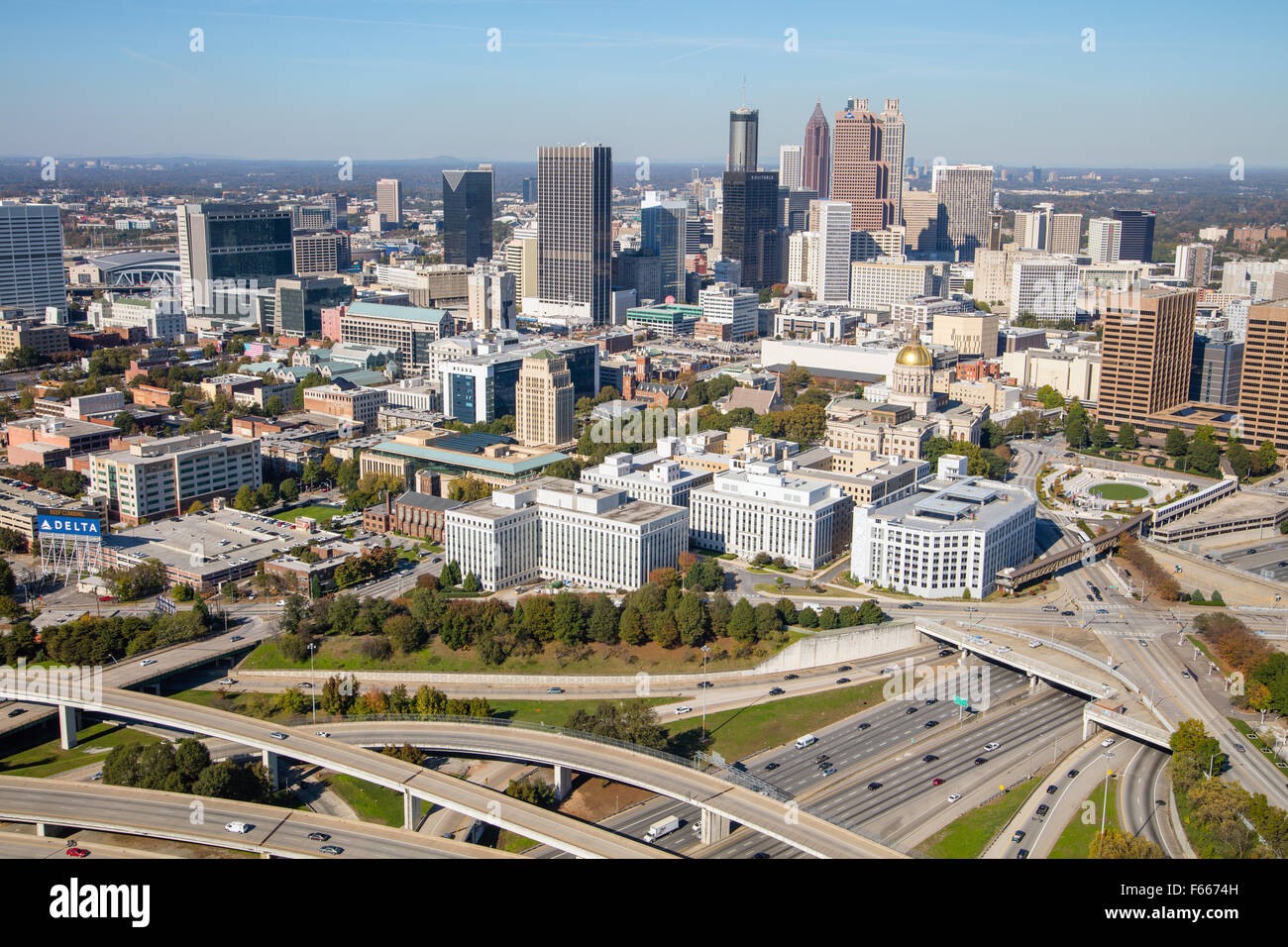 Aerial Fotografieren von Atlanta, Georgia USA aufgenommen am 10.11.2015 Stockfoto