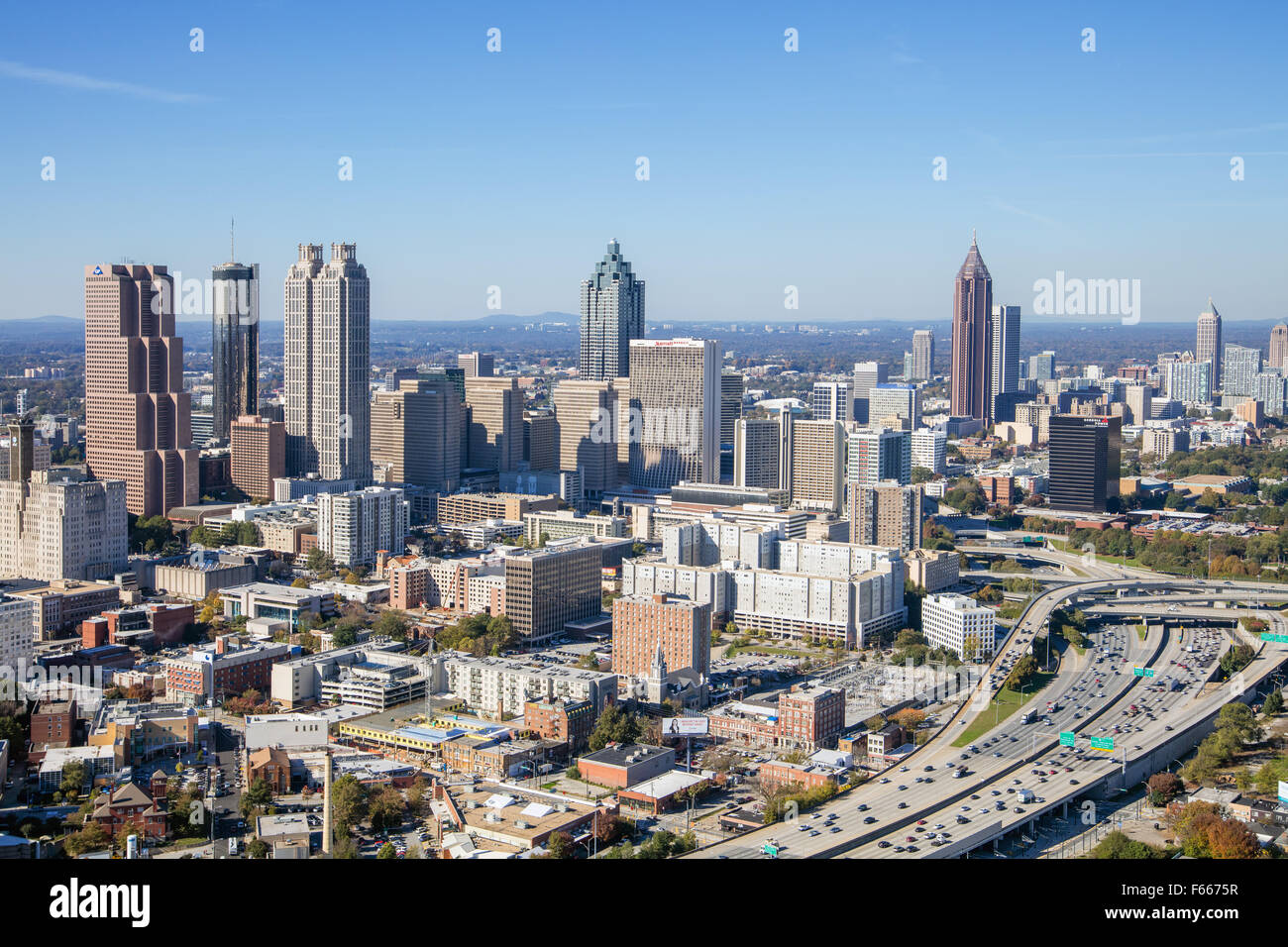 Aerial Fotografieren von Atlanta, Georgia USA aufgenommen am 10.11.2015 Stockfoto