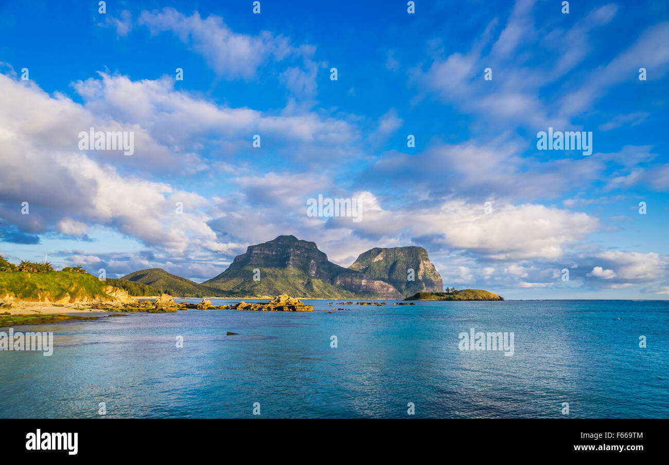 Lord-Howe-Insel, Tasmansee, New South Wales, Australien, vulkanischen Überresten, Lord-Howe-Insel-Lagune Stockfoto