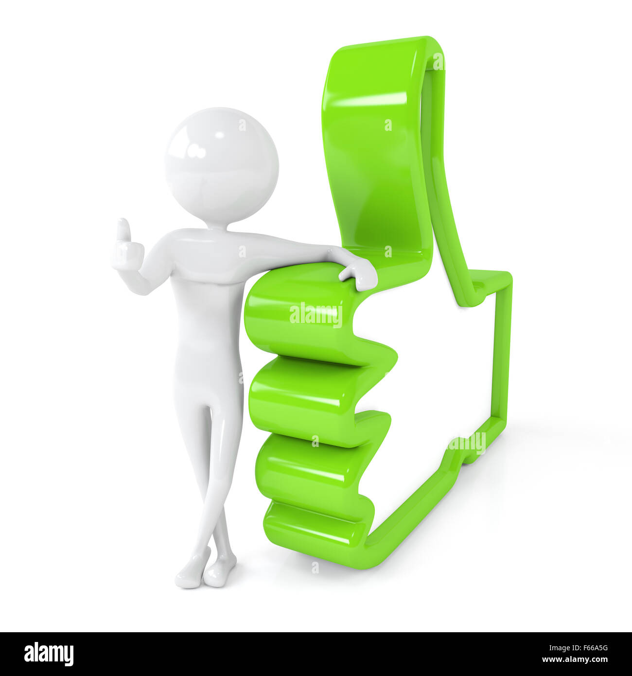 Daumen hoch-Zeichen zeigt man Stockfoto