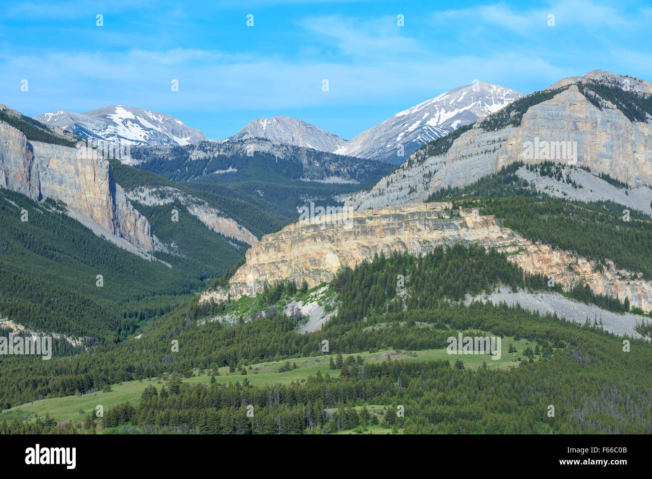 Gipfel über South Gabel Teton River Valley in der Nähe von Choteau, montana Stockfoto