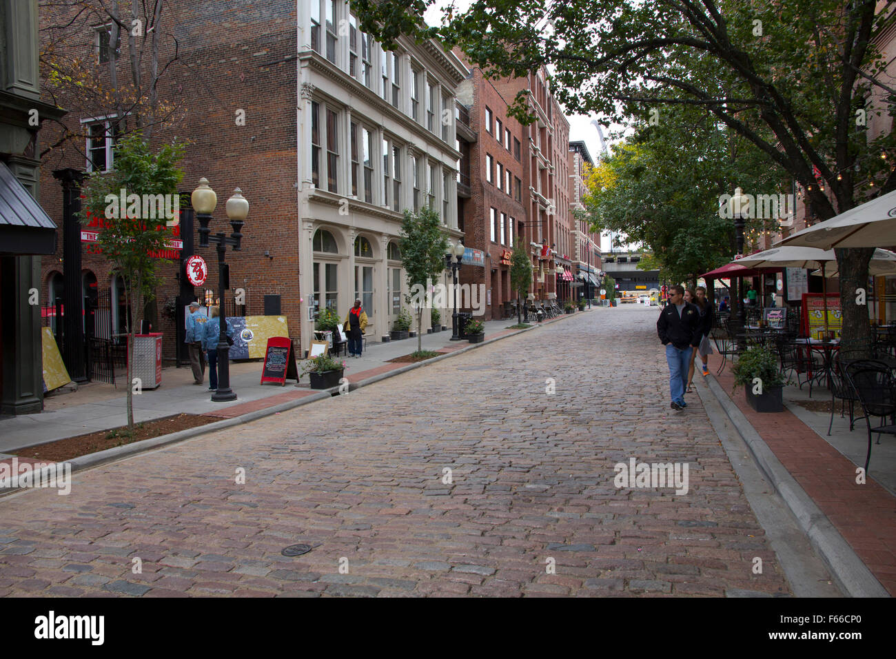 Historischen Laclede Landung Straßenszene, St. Louis, MO Stockfoto