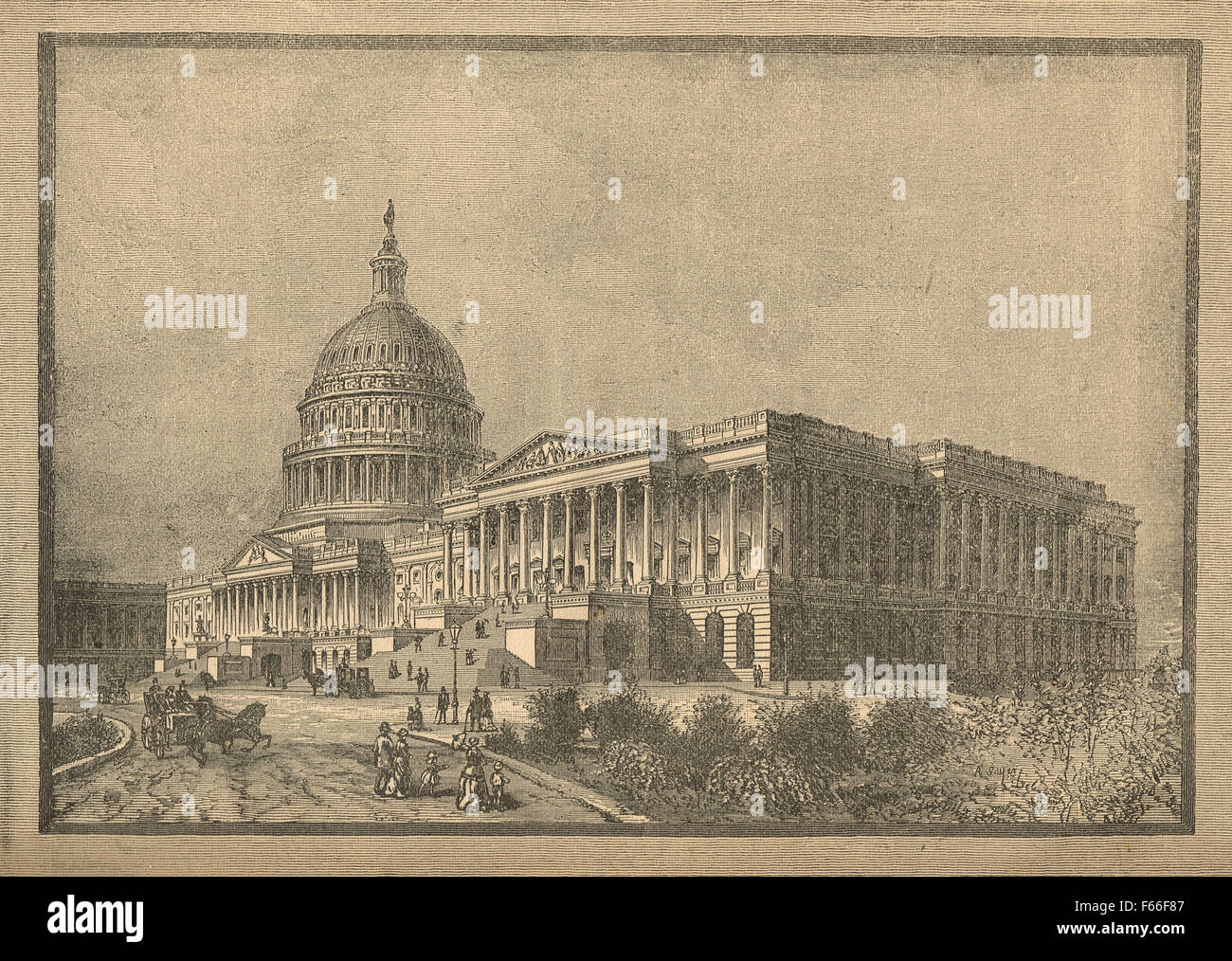 Washington-Capitol building ca. 1820er Jahren Stockfoto