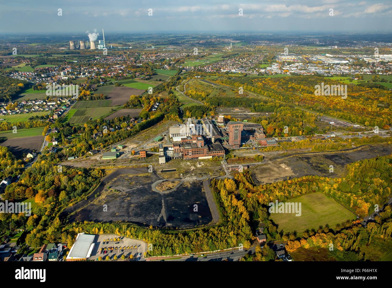 ehemaligen Zeche Heinrich-Robert Pelkum, ehemalige mine, Herringen, Hamm, Ruhr Area, North Rhine-Westphalia, Germany, Stockfoto
